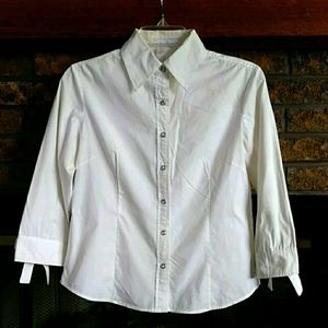 🎈3/$20 Kamiseta white button down with bow shirt
